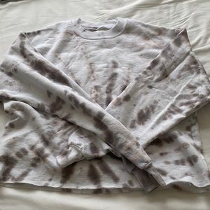 BFFS & BABES Cropped Gray Tie-Dye Sweatshirt